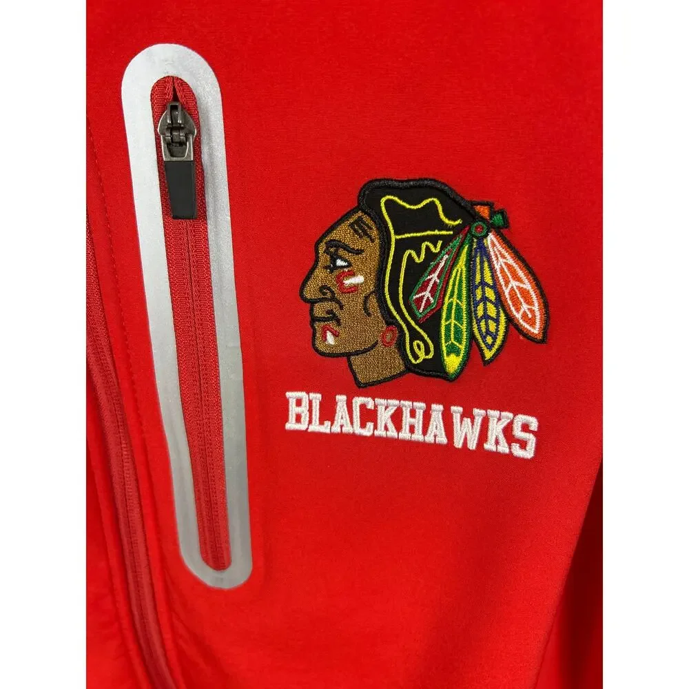 NHL Carl Banks Sports G-III CHICAGO BLACKHAWKS Men's Size M Red ZIP UP Jacket